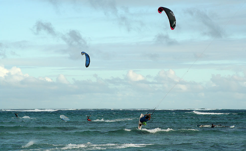 Kite surf � l'ile Maurice. 