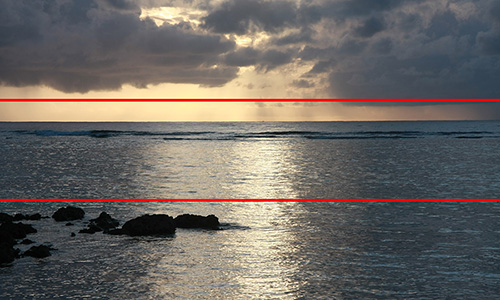 Horizon sur ligne forte haute. 